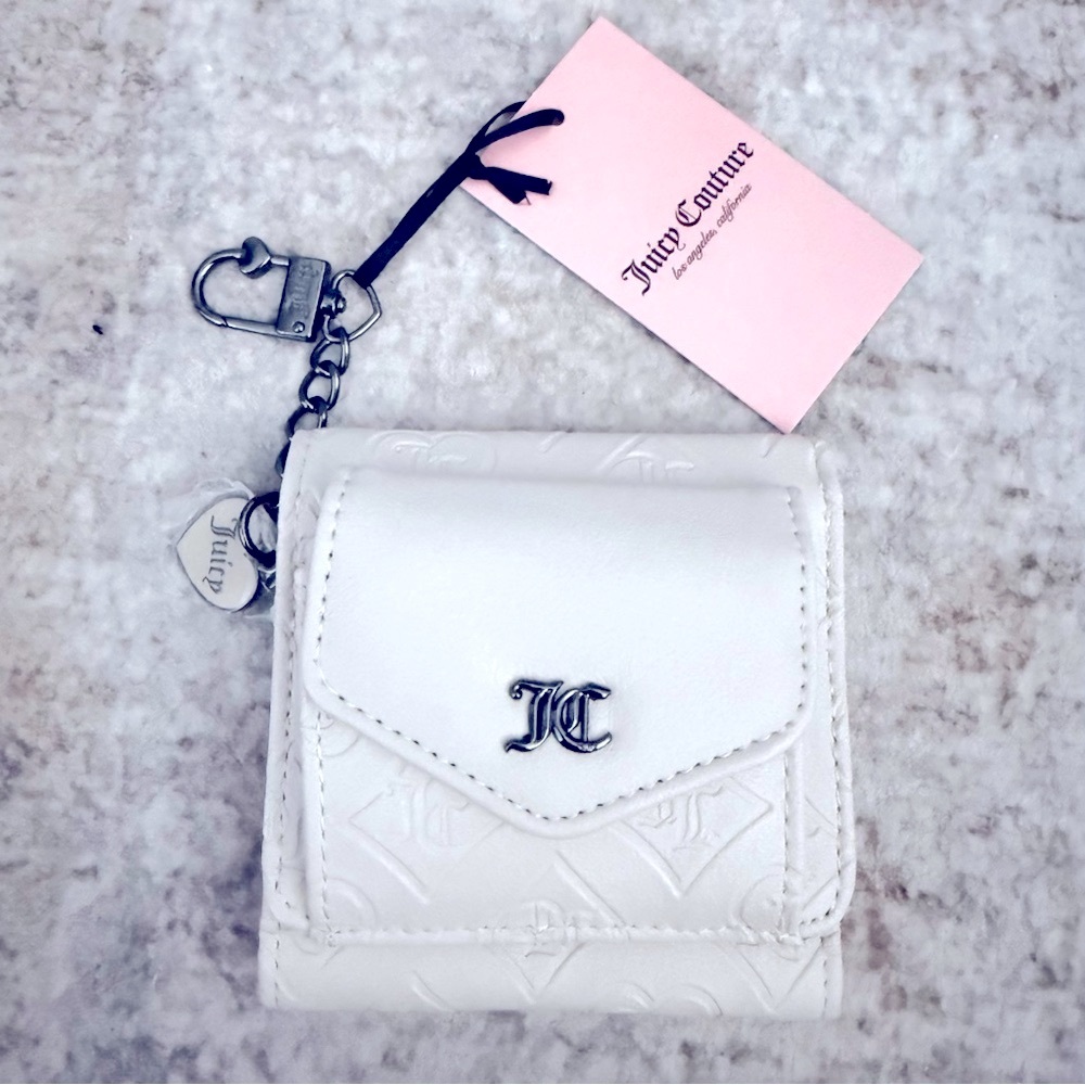 Juicy Couture White Quilted Wallet with Metallic Detail